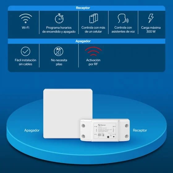 Apagador inalámbrico RF cinético